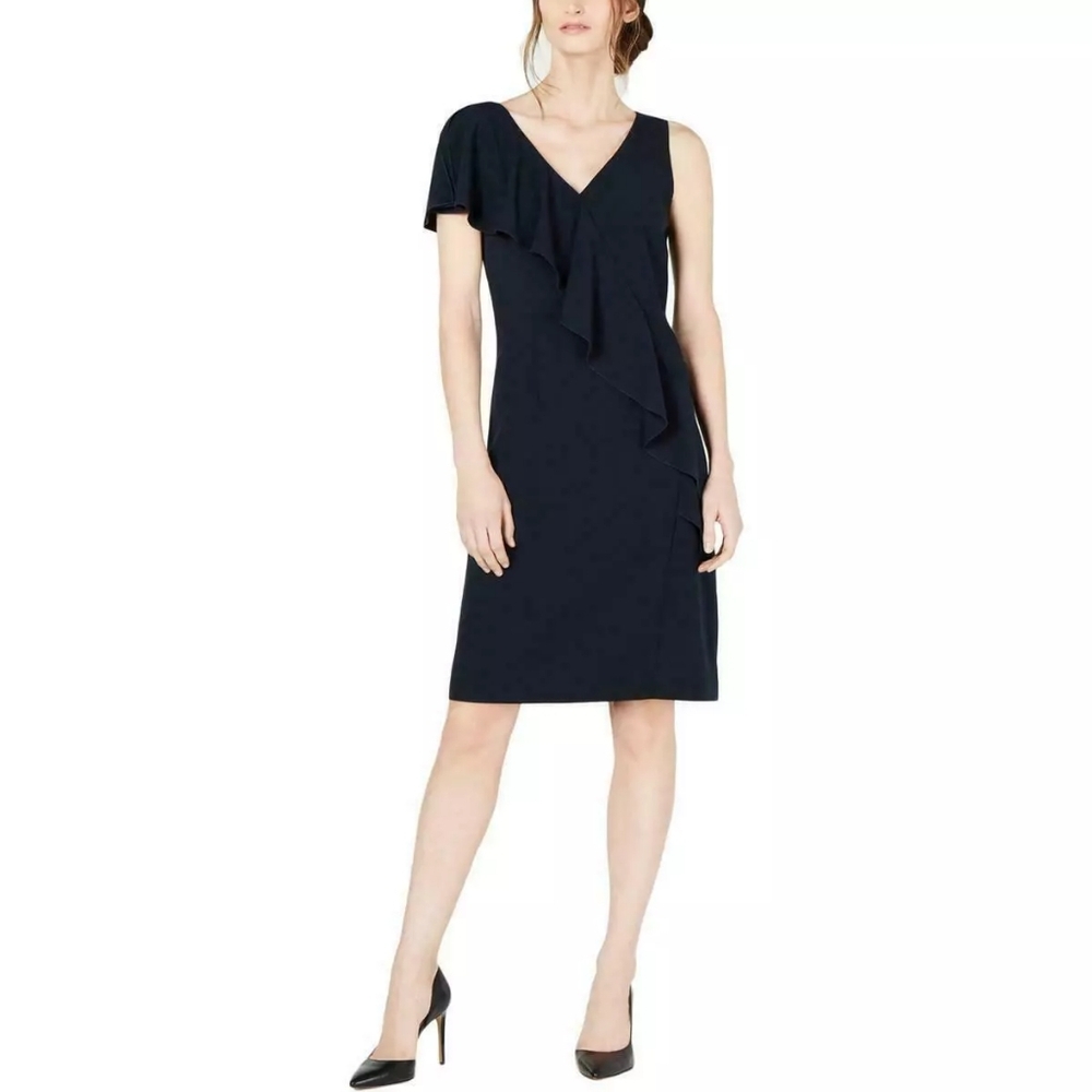Elie Tahari Kalley Ruffle Crepe Dress Size 6